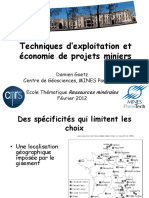 D. Goetz - Techniques Dexploitation Et Economie Des Projets Miniers PDF