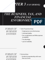 (Van Horne) : The Business, Tax, and Financial Environment