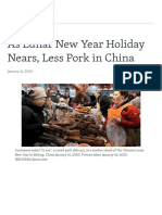 VOA - As Lunar New Year Holiday Nears Less Pork in China