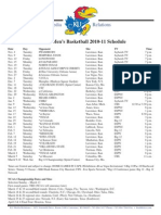 2010-11 Kansas Men's Basketball Schedule