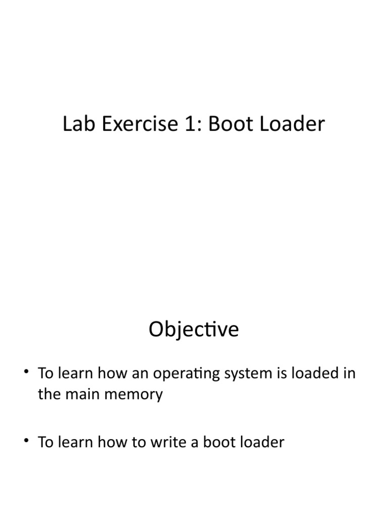 Lab Exercise 1: Boot Loader | PDF | Booting | Bios