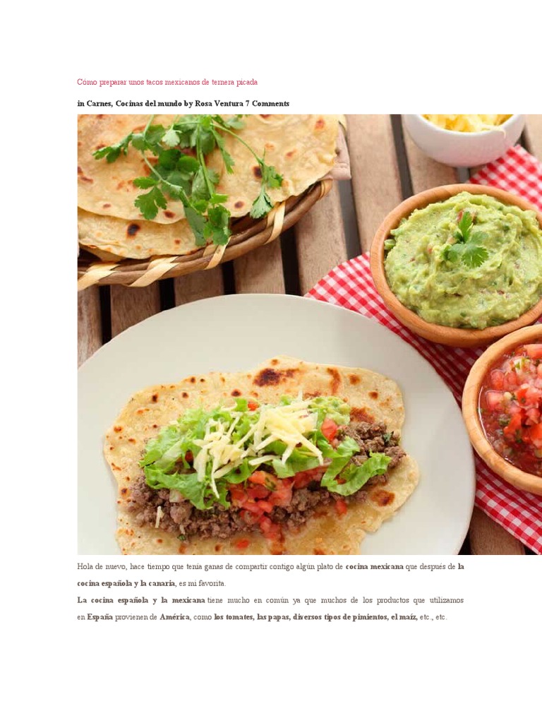 Como Hacer Un Taco | PDF | Taco | Cocina mexicana