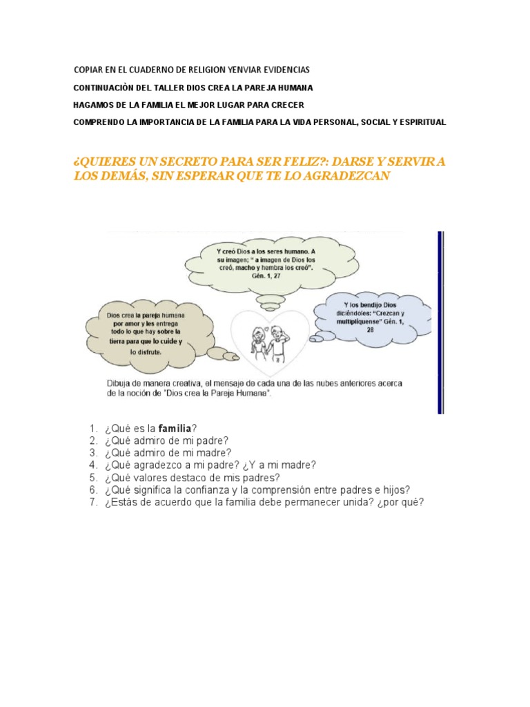 Dios y la Creación de la Pareja Humana | PDF | Relaciones personales ...