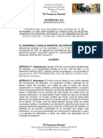 Acuerdo Nro. 015-Diciembre 22 de 2010 Fondo Local de Salud