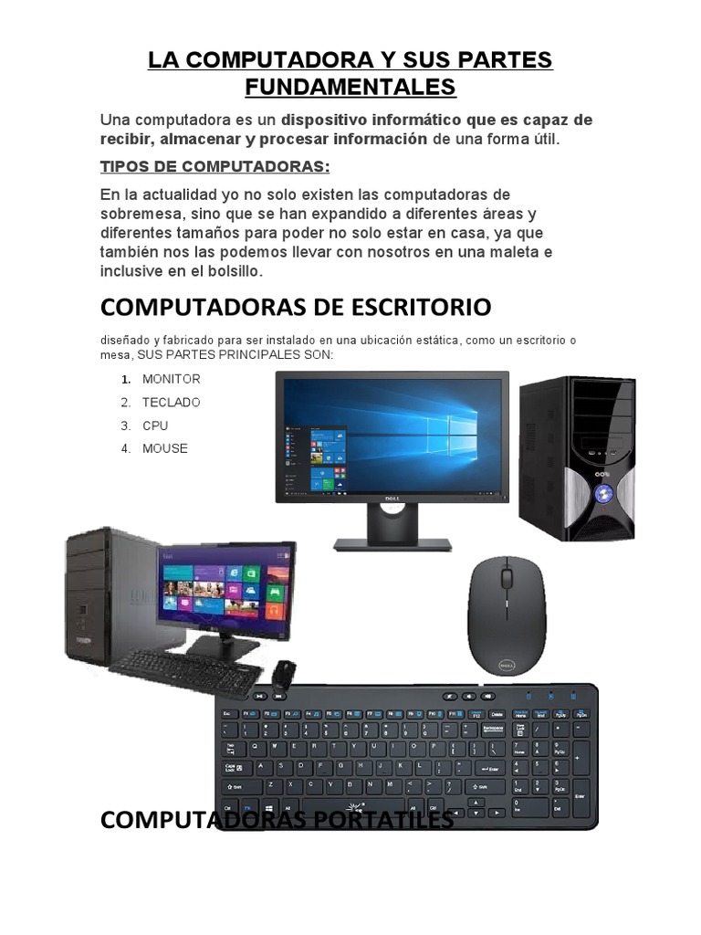 Componentes de La Computadora y Sus Partes Fundamentales | PDF