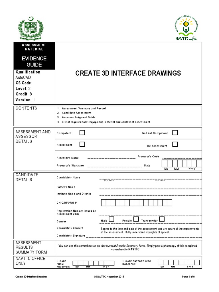 Create 3D Interface Drawings: Evidence Guide | PDF | 3 D Computer ...
