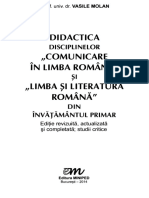 Didactica Disciplinelor CLR Și Limba Și Literatura Română Din Învățămntul Primar - Vasile Molan