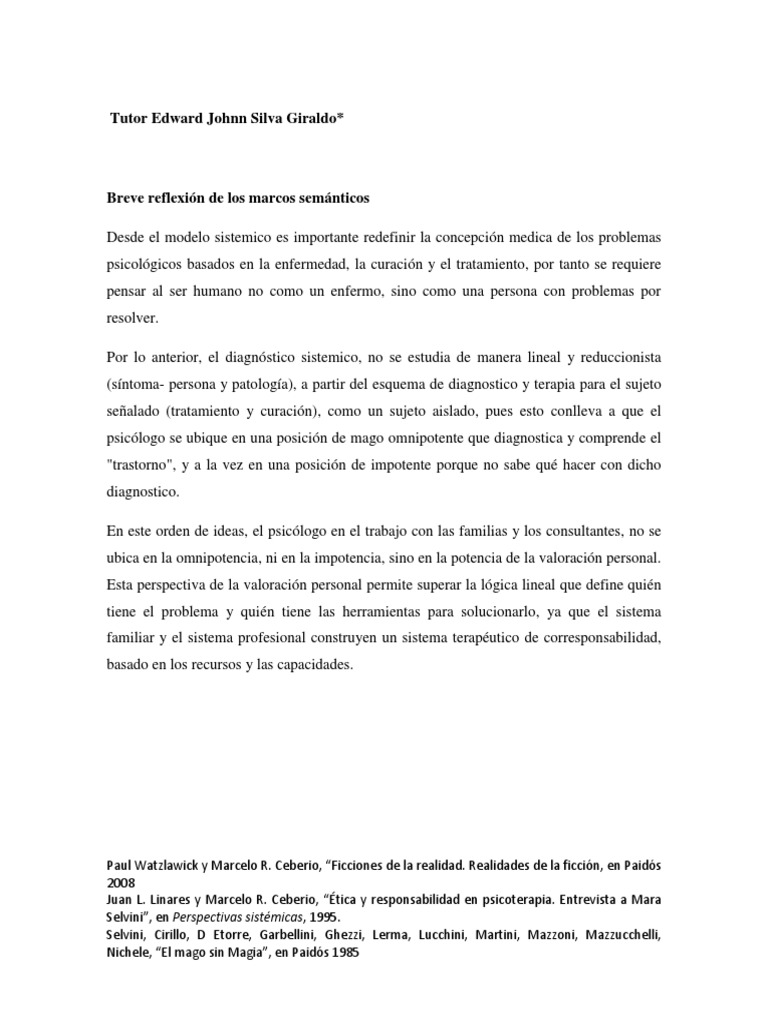 Breve Reflexión de Los Marcos Semanticos PDF