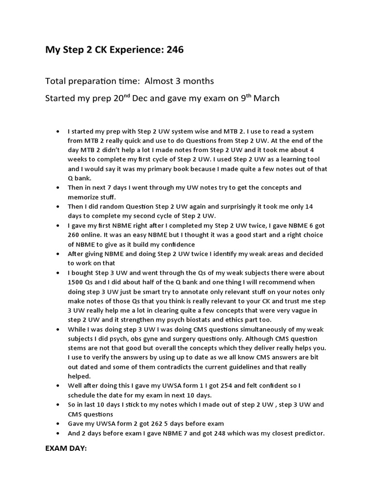 Step 2 Ck Experience Reddit