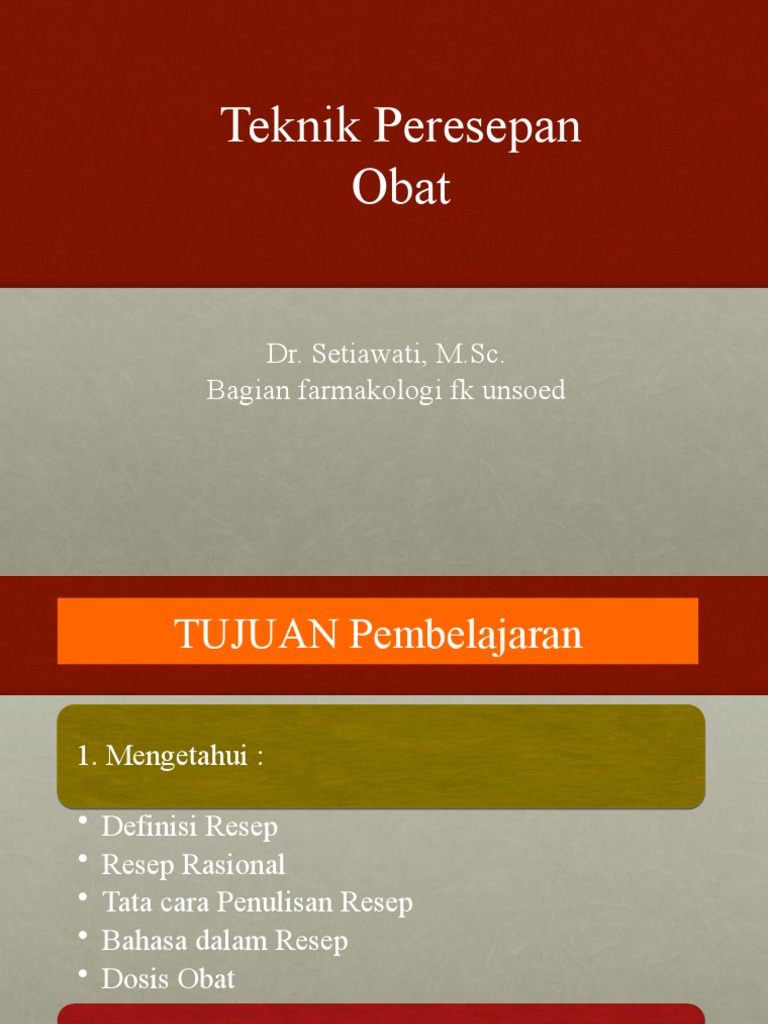 Teknik Penulisan Resep Obat Rasional | PDF