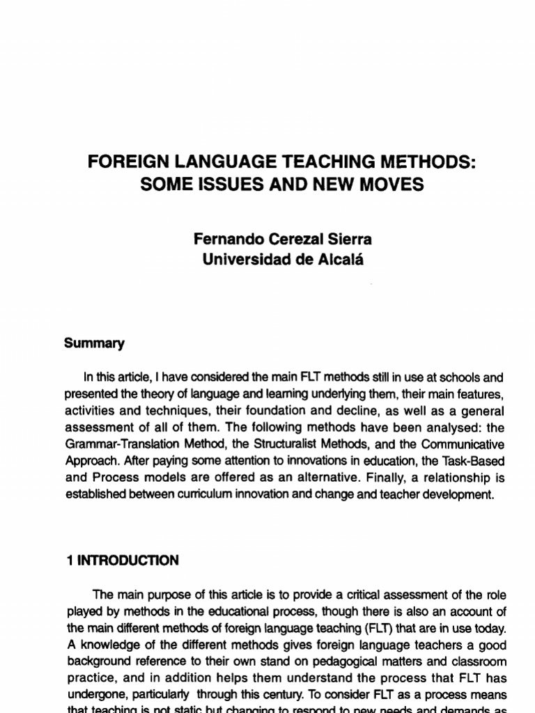 Foreign Language Teaching Methods Language Education Teachers
