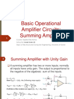 Basic Operational Amplifier Circuits: Summing Amplifier