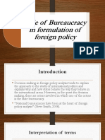 Role of Bureaucracy in Formulation of Foreign Policy