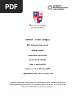 CU6051NA - Artificial Intelligence 20% Individual Coursework 2019-20 Autumn