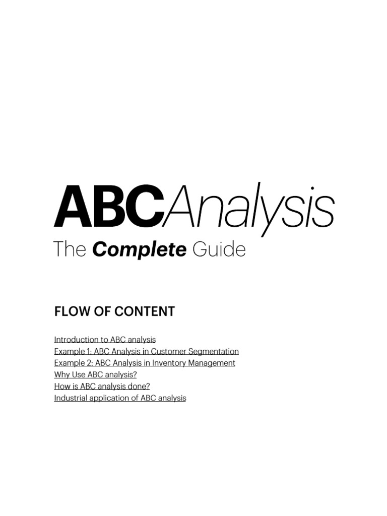 ABC Analysis - The Complete Guide PDF | PDF