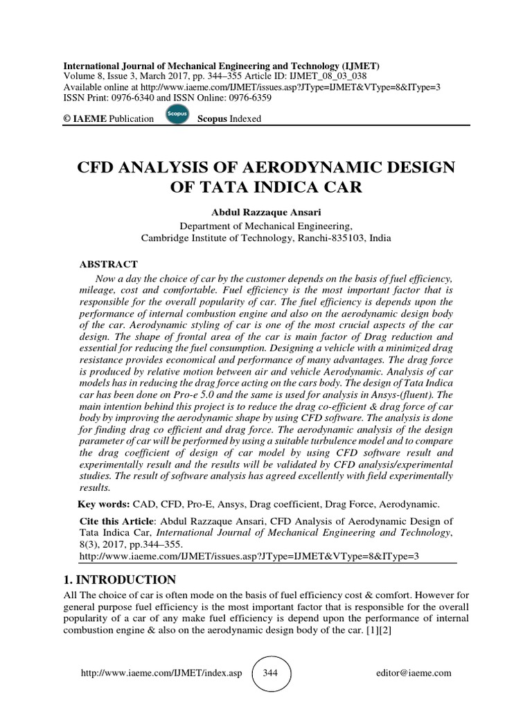 CFD Analysis of Aerodynamic Design of Ta PDF | PDF | Navier–Stokes ...