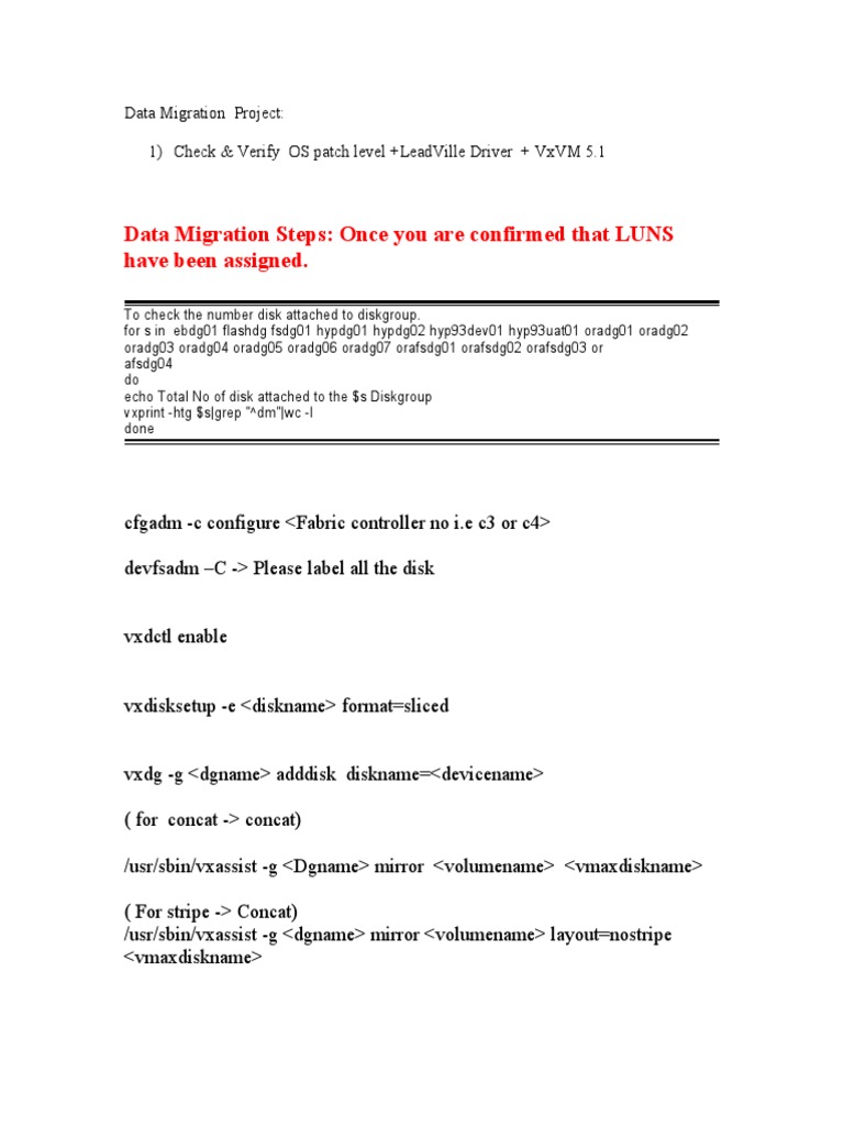 Data Migration Steps in VX VM | PDF