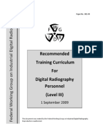 Recommended Training Curriculum For Digital Radiography Personnel (Level III)