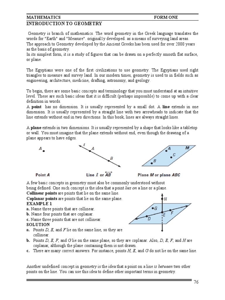Introduction to Geometry Concepts | PDF | Line (Geometry) | Triangle