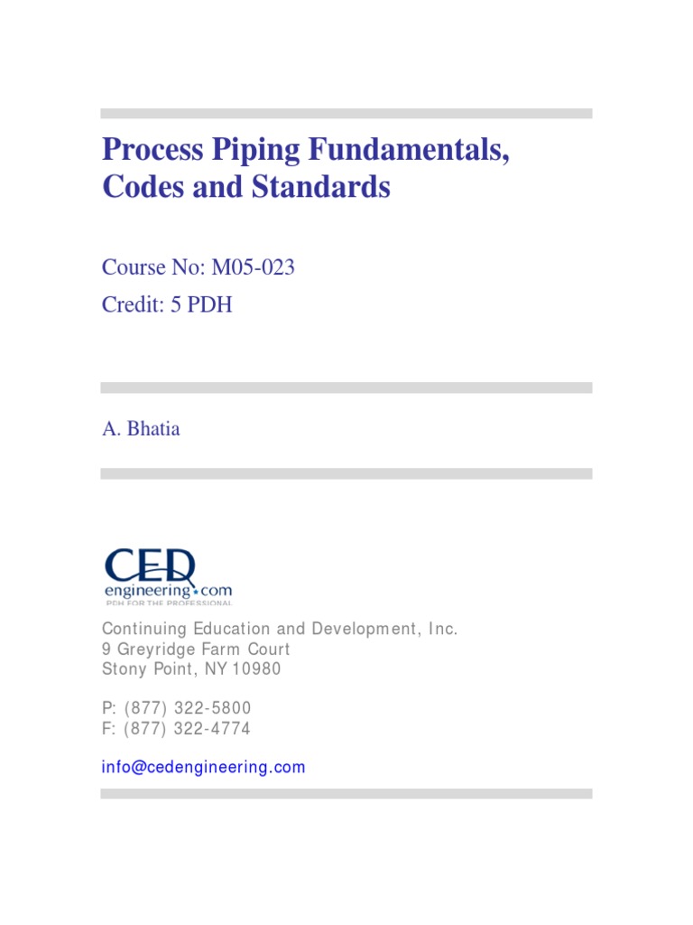 Process Piping Fundamentals Overview | PDF | Pipe (Fluid Conveyance ...