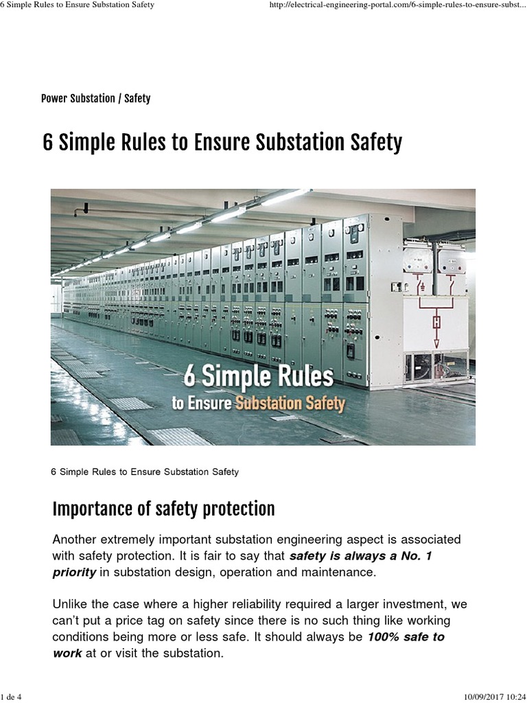6 Simple Rules To Ensure Substation Safety PDF Electrical