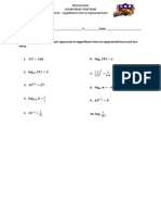 Logarithmic Functions WS 1 PDF