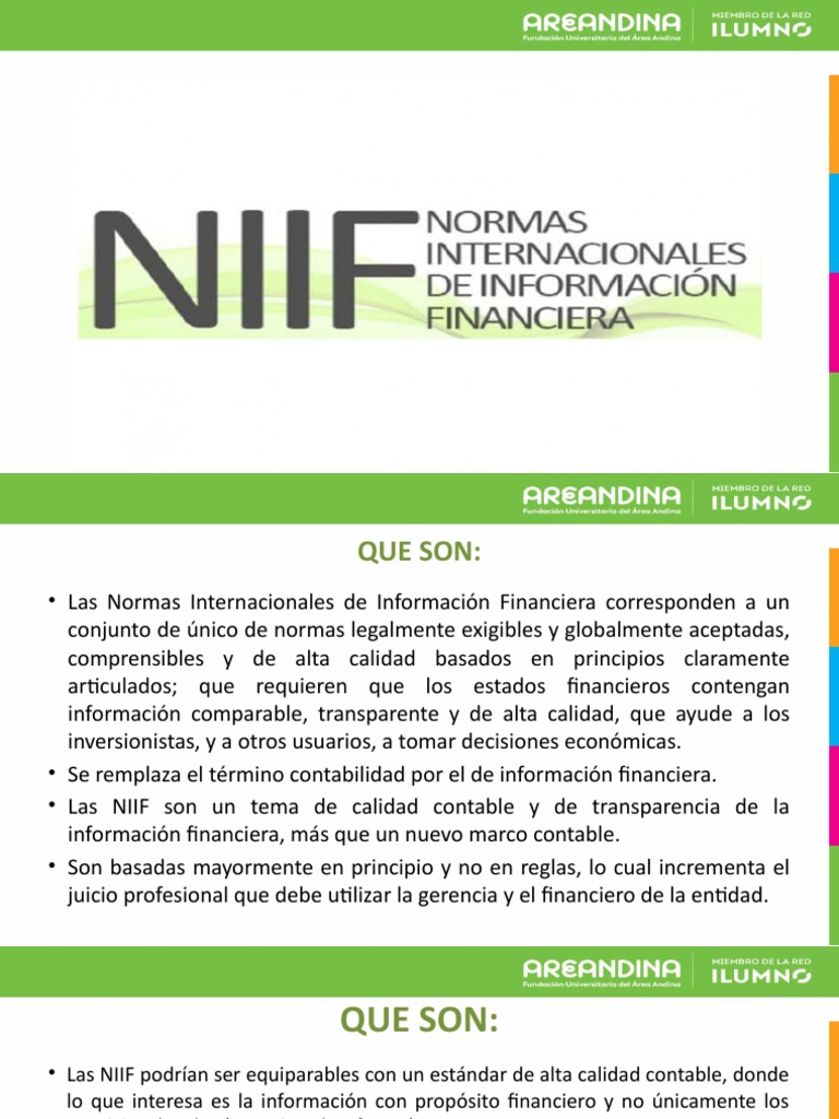 Diapositivas NIIF | PDF | normas internacionales de INFORMACION ...
