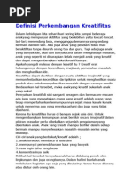 Download Definisi Perkembangan Kreatifitas by Firas Inan SN46475255 doc pdf