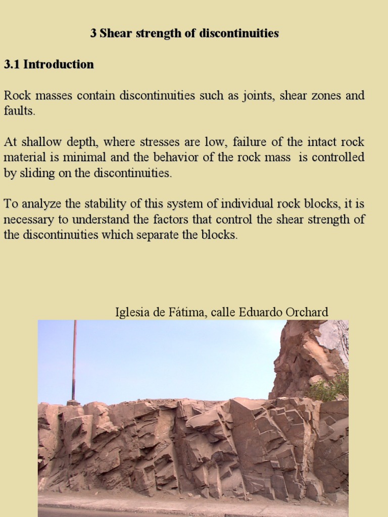 3 Shear Strength of Discontinuities PDF Friction Solid Mechanics