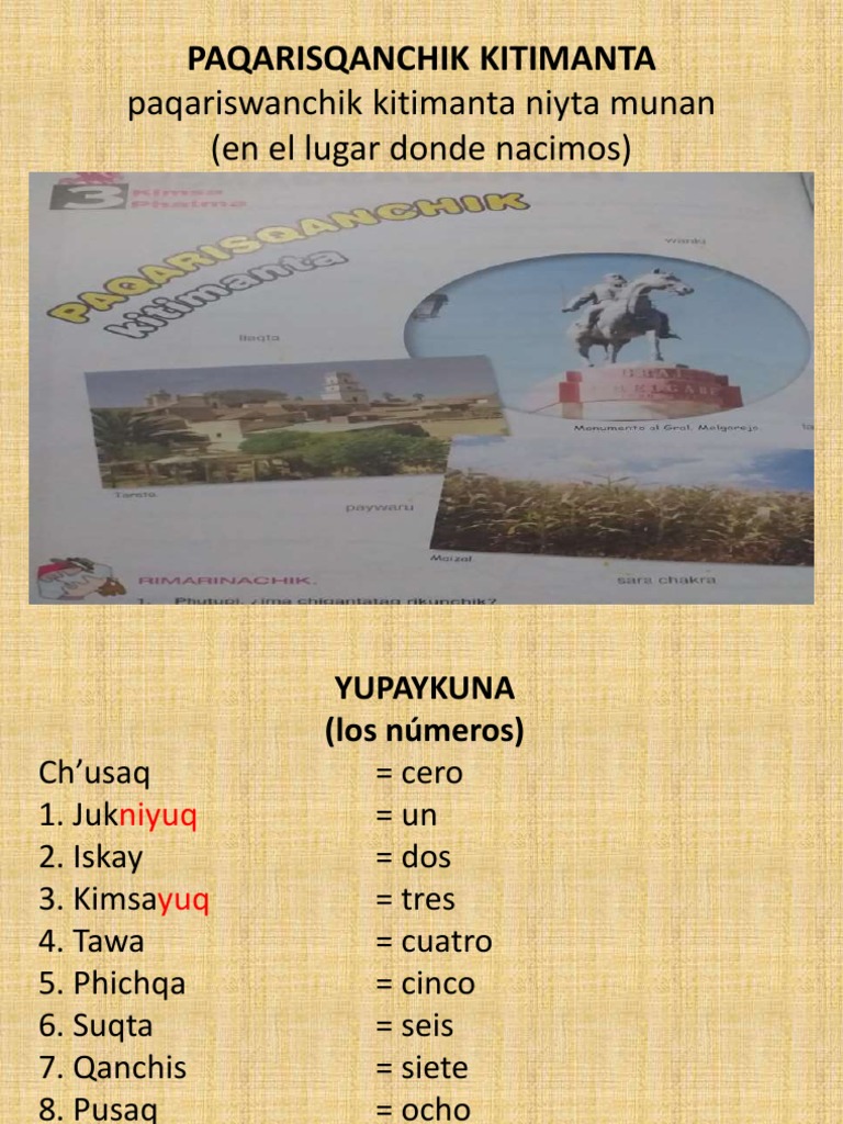 Quechua Numbers & Phrases | PDF