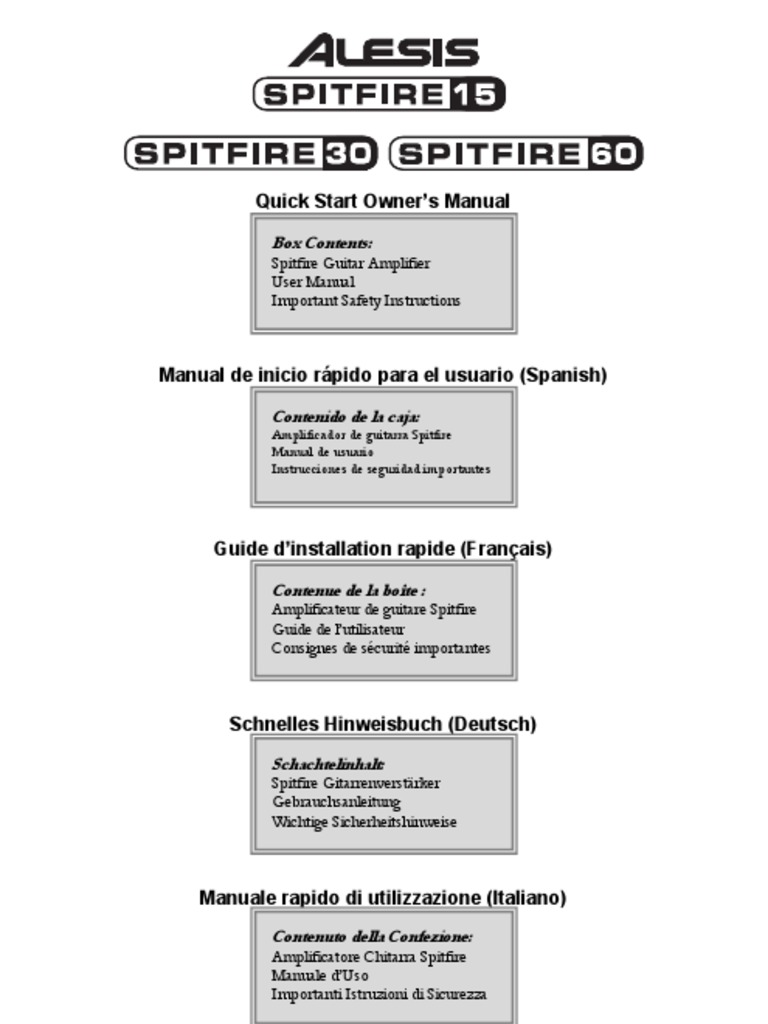 Alesis Spitfire 15 Owners Manual 163368 PDF PDF Loudspeaker