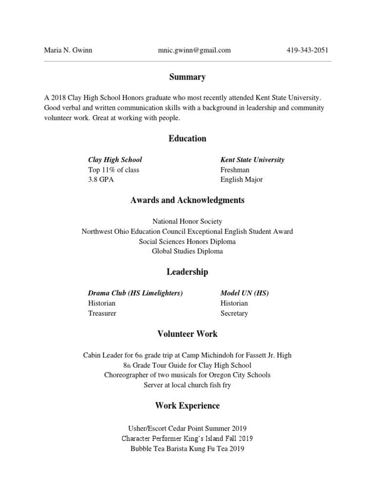 Maria Resume 2020