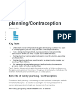 Family Planning/contraception: Key Facts