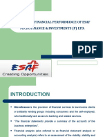 A Study On Financial Performance of Esaf Microfinance & Investments (P) LTD