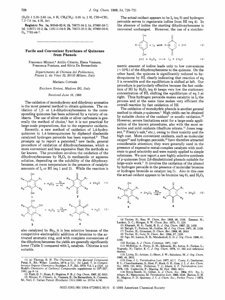 Hydroquinone2benzoquinone H2o2-I2 | PDF | Hydrogen Peroxide | Catalysis