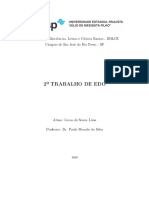 2º Trabalho de Edo: Instituto de Biociências, Letras e Ciência Exatas - IBILCE Câmpus de São José Do Rio Preto - SP