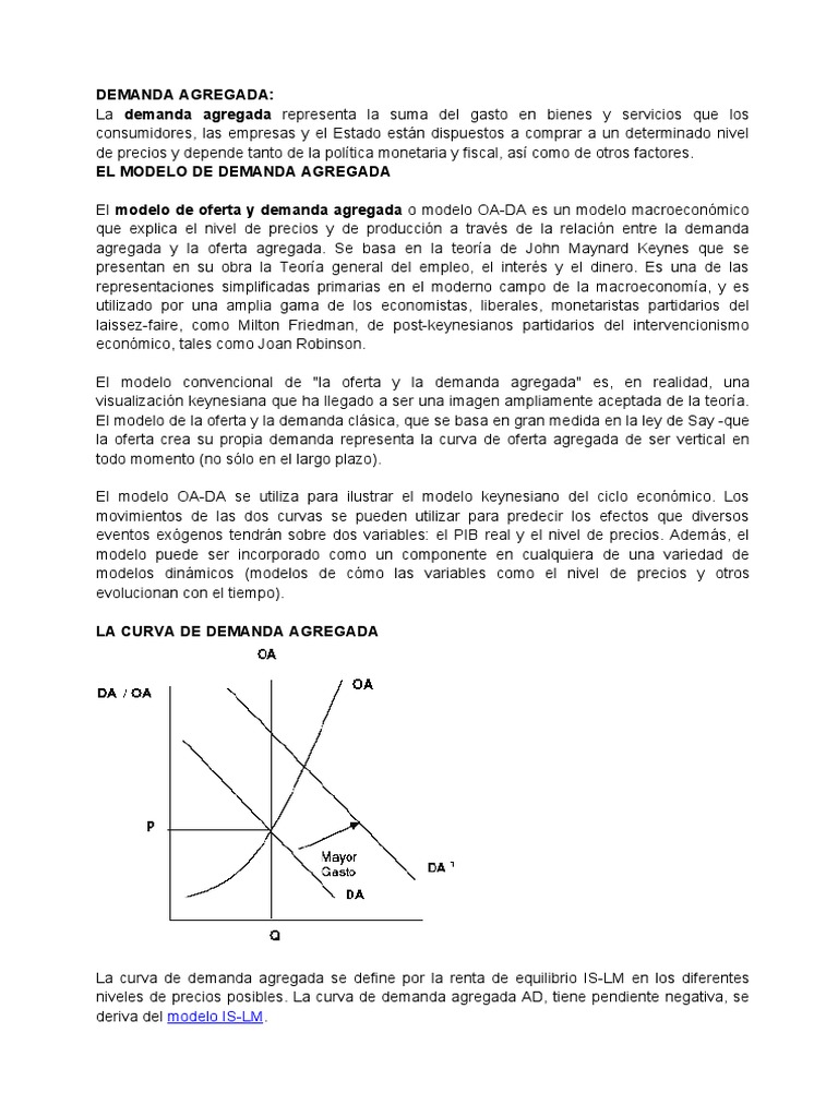 Modelo de Demanda y Oferta Agregada | PDF | La demanda agregada ...