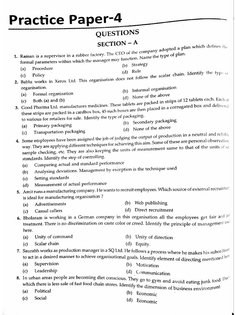 Sample Paper 4 | PDF