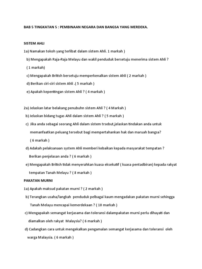 Bab 5 Tingkatan 5 Pdf