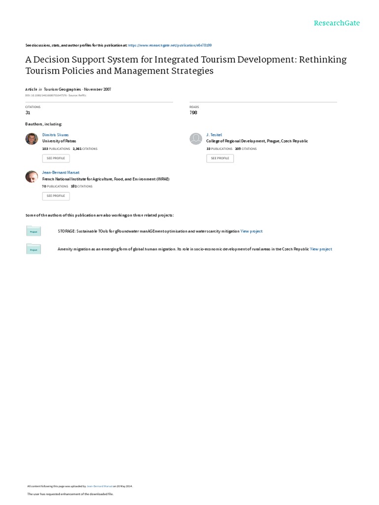 A Decision Support System For Integrated Tourism D PDF | PDF ...