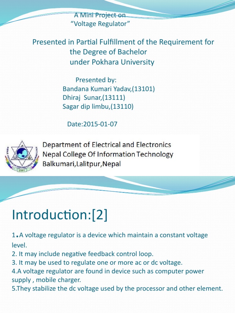 Voltage Regulator Design Project | PDF