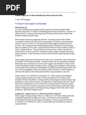 Kaedah 5 Al Adat Muhakkamah Pdf