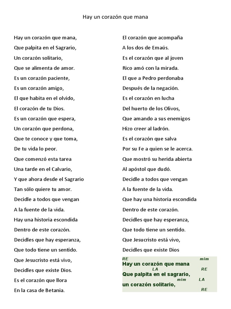 Hay Un Corazón Que Mana | PDF | Amor | Jesús
