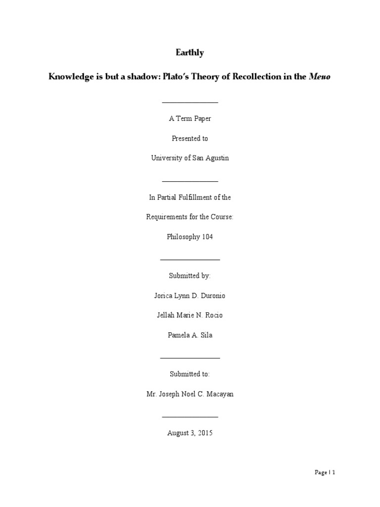 Plato: Theory Of Recollection : Myth, Virtue, and Method in Plato’s ...