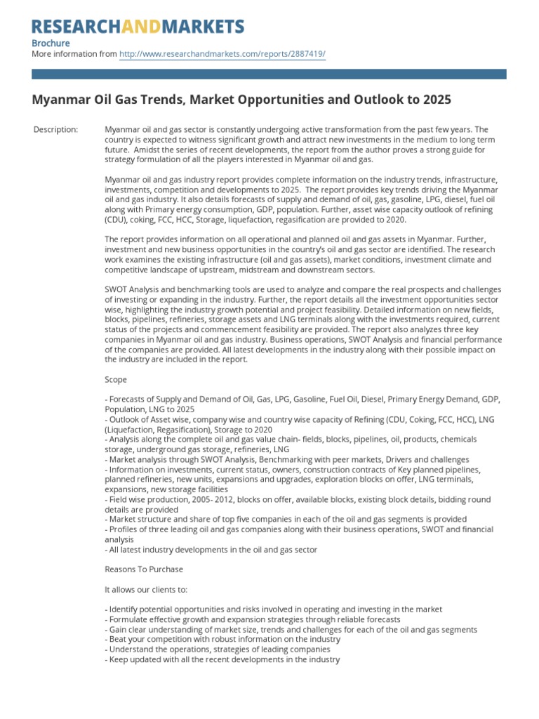 Myanmar Oil and Gas Market Outlook 2025 | PDF | Liquefied Natural Gas ...