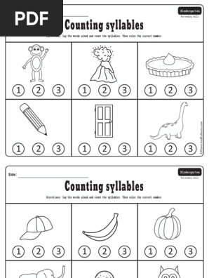 counting syllables worksheets pdf