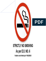 Strictly No Smoking As Per E.O. NO. 6: Violators Can Be Fined Up To P 400,000.00