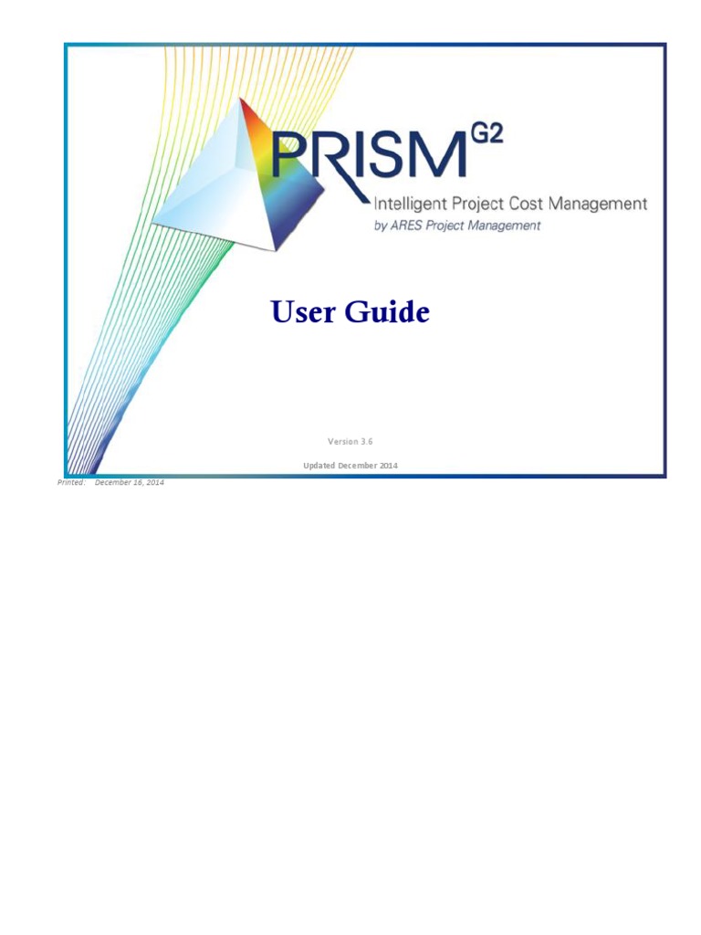 Prism g2 User Guide PDF Cost Accounting Project Management