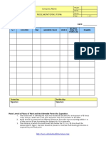 Company Name Noise Monitoring Form: DATE