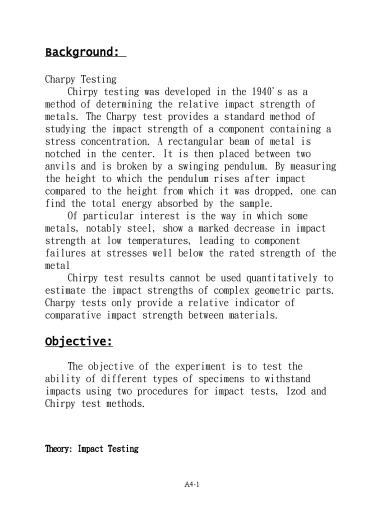 Charpy Impact Testing Procedures | PDF | Strength Of Materials ...